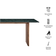 Amistad 86 Inch Marble Dining Table in Walnut Green Marble