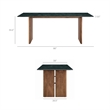 Amistad 86 Inch Marble Dining Table in Walnut Green Marble