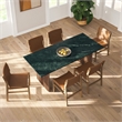 Amistad 86 Inch Marble Dining Table in Walnut Green Marble