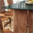 Amistad 86 Inch Marble Dining Table in Walnut Green Marble