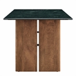 Amistad 86 Inch Marble Dining Table in Walnut Green Marble