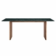 Amistad 86 Inch Marble Dining Table in Walnut Green Marble