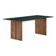 Amistad 86 Inch Marble Dining Table in Walnut Green Marble
