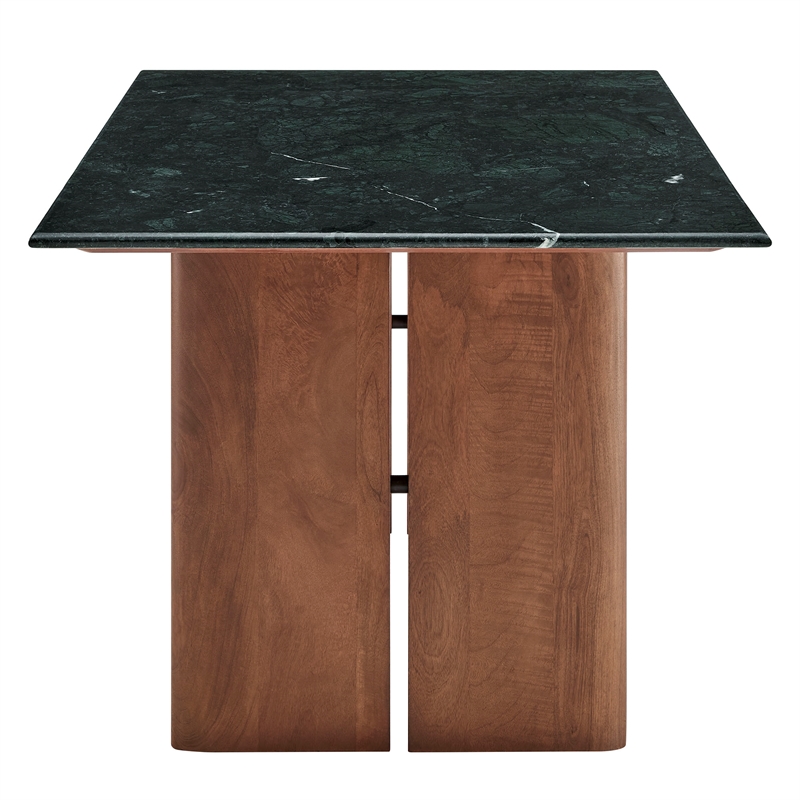 Amistad 72 Inch Marble Dining Table in Walnut Green Marble