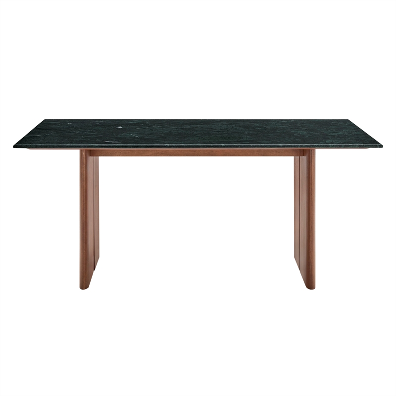 Amistad 72 Inch Marble Dining Table in Walnut Green Marble