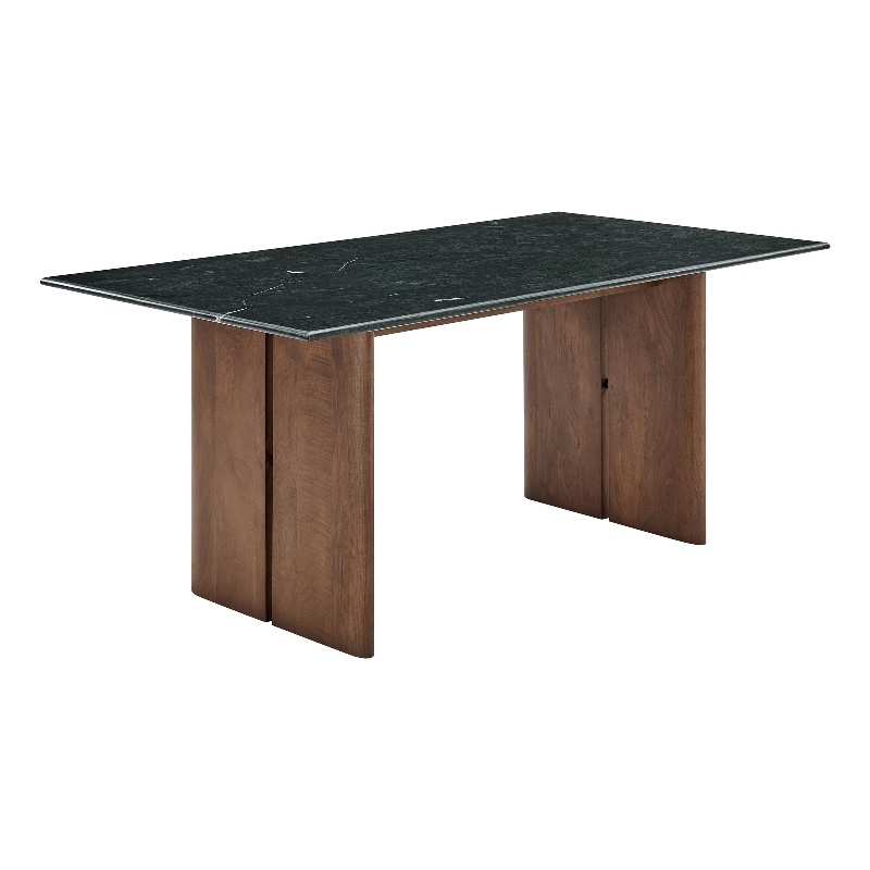 Amistad 72 Inch Marble Dining Table in Walnut Green Marble