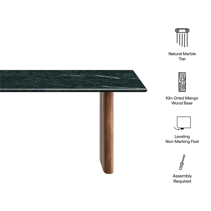 Amistad Marble Coffee Table in Walnut Green Marble