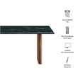 Amistad Marble Coffee Table in Walnut Green Marble