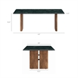 Amistad Marble Coffee Table in Walnut Green Marble