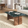 Amistad Marble Coffee Table in Walnut Green Marble