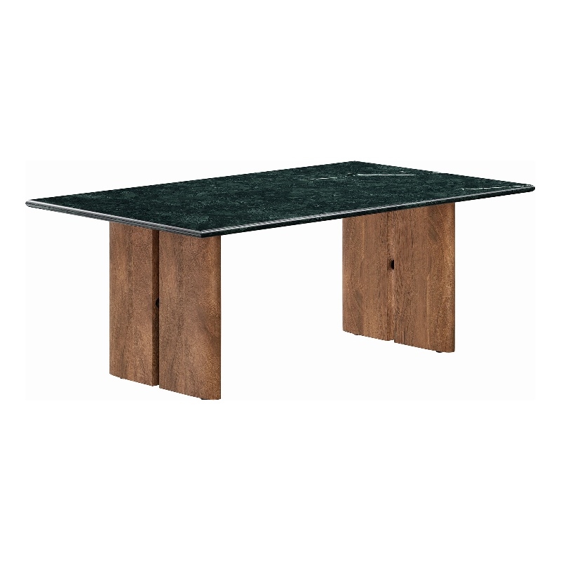 Amistad Marble Coffee Table in Walnut Green Marble
