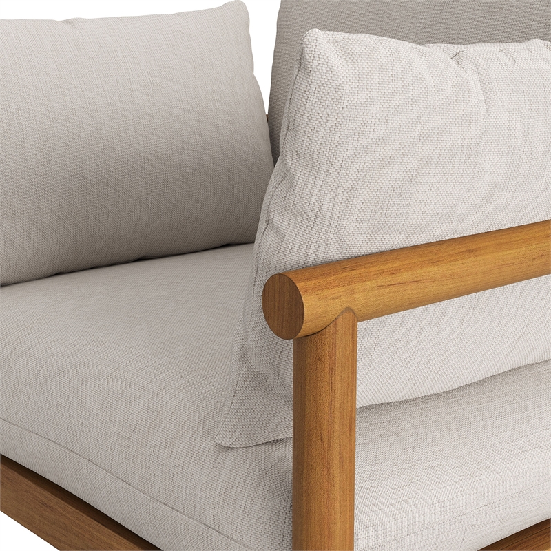 Eleni Outdoor Teak Wood Armchair in Natural Sail