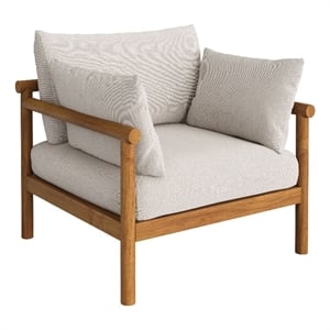 Eleni Outdoor Teak Wood Armchair in Natural Sail