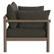 Eleni Outdoor Teak Wood Armchair in Weathered Gray Flint