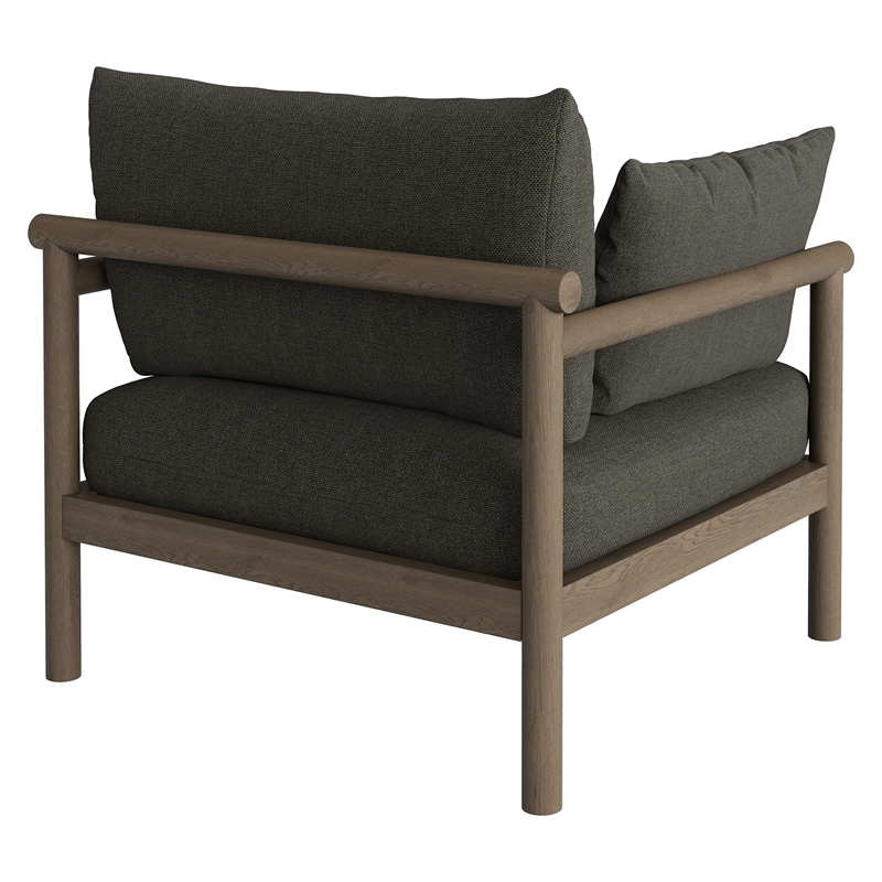 Eleni Outdoor Teak Wood Armchair in Weathered Gray Flint
