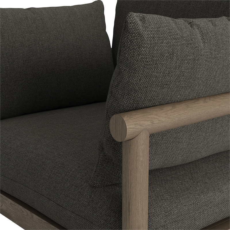 Eleni Outdoor Teak Wood Armchair in Weathered Gray Flint