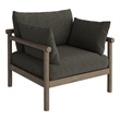 Eleni Outdoor Teak Wood Armchair in Weathered Gray Flint