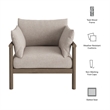 Eleni Outdoor Teak Wood Armchair in Weathered Gray Pebble