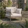 Eleni Outdoor Teak Wood Armchair in Weathered Gray Pebble