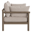 Eleni Outdoor Teak Wood Armchair in Weathered Gray Pebble