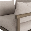 Eleni Outdoor Teak Wood Armchair in Weathered Gray Pebble