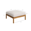 Eleni 2-Piece Outdoor Teak Wood Armchair and Ottoman Set in Natural Sail