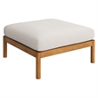 Eleni 2-Piece Outdoor Teak Wood Armchair and Ottoman Set in Natural Sail