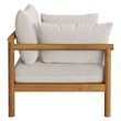 Eleni 2-Piece Outdoor Teak Wood Armchair and Ottoman Set in Natural Sail