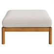 Eleni 2-Piece Outdoor Teak Wood Armchair and Ottoman Set in Natural Sail