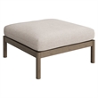 Eleni 2-Piece Outdoor Teak Wood Armchair and Ottoman Set in Weathered Gray Pebble