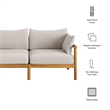 Eleni Outdoor Teak Wood Loveseat in Natural Sail