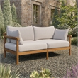 Eleni Outdoor Teak Wood Loveseat in Natural Sail