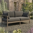 Eleni Outdoor Teak Wood Loveseat in Weathered Gray Flint