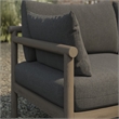 Eleni Outdoor Teak Wood Loveseat in Weathered Gray Flint