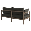 Eleni Outdoor Teak Wood Loveseat in Weathered Gray Flint