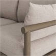Eleni Outdoor Teak Wood Loveseat in Weathered Gray Pebble