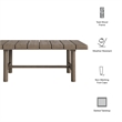 Eleni 41-Inch Outdoor Teak Wood Coffee Table in Weathered Gray Teak