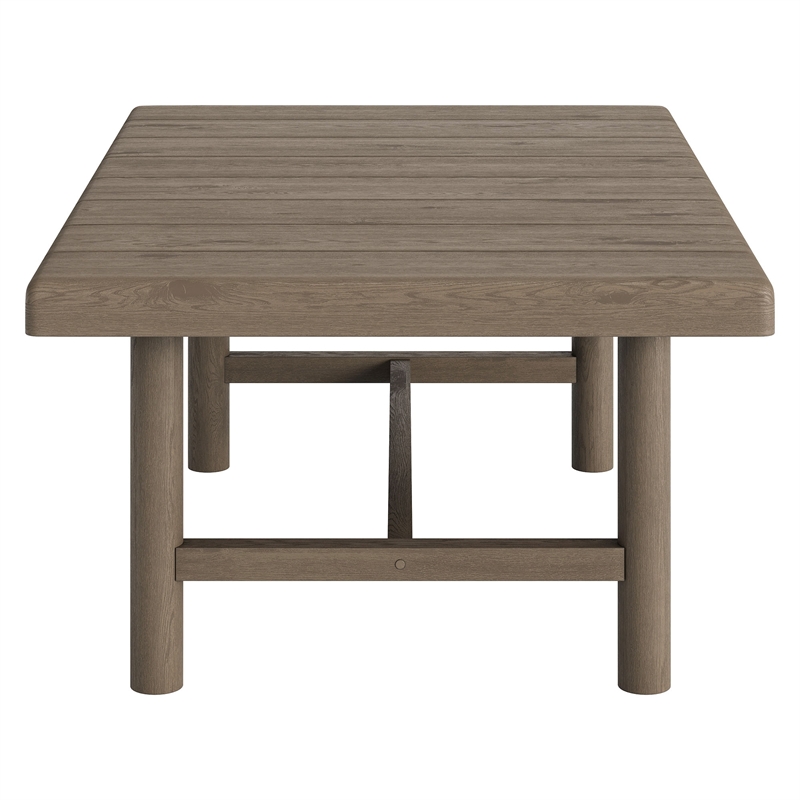 Eleni 41-Inch Outdoor Teak Wood Coffee Table in Weathered Gray Teak