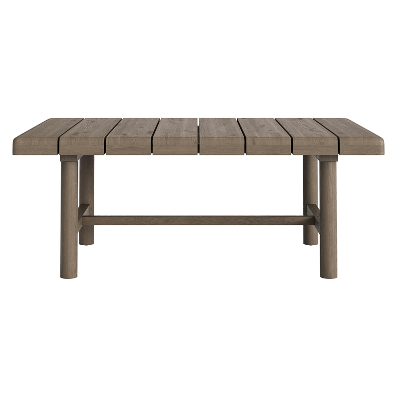 Eleni 41-Inch Outdoor Teak Wood Coffee Table in Weathered Gray Teak
