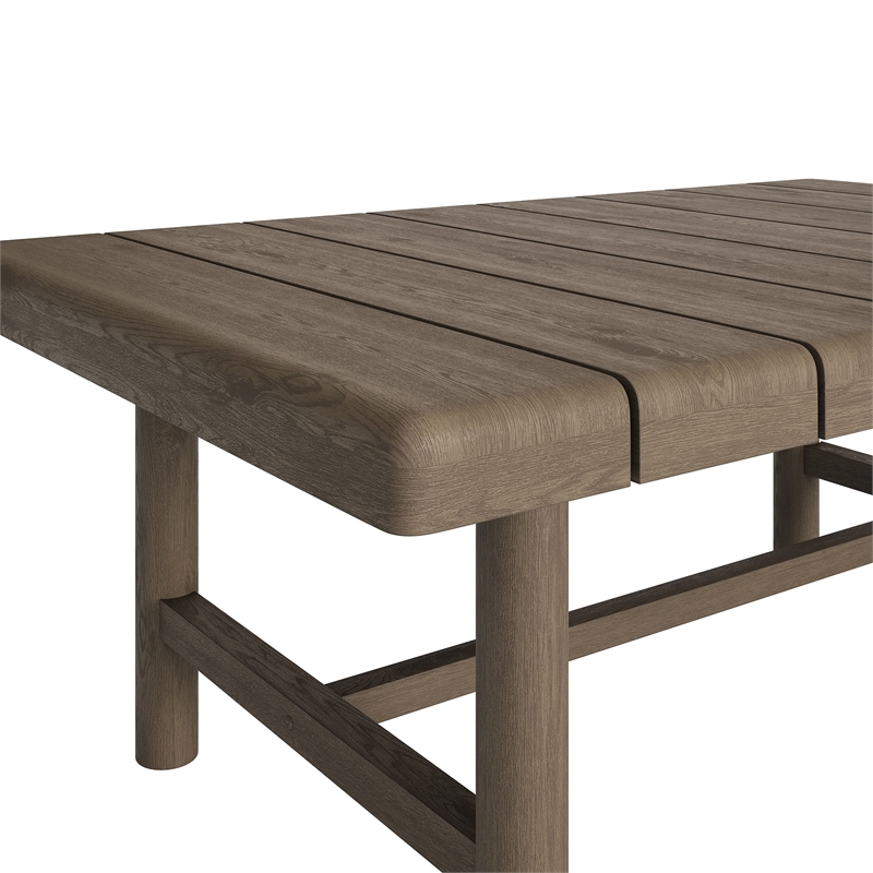 Eleni 41-Inch Outdoor Teak Wood Coffee Table in Weathered Gray Teak