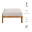 Eleni Square Outdoor Teak Wood Ottoman in Natural Sail