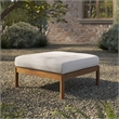 Eleni Square Outdoor Teak Wood Ottoman in Natural Sail