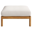 Eleni Square Outdoor Teak Wood Ottoman in Natural Sail