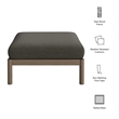 Eleni Square Outdoor Teak Wood Ottoman in Weathered Gray Flint