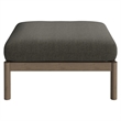 Eleni Square Outdoor Teak Wood Ottoman in Weathered Gray Flint