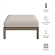 Eleni Square Outdoor Teak Wood Ottoman in Weathered Gray Pebble