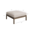 Eleni Square Outdoor Teak Wood Ottoman in Weathered Gray Pebble