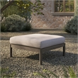Eleni Square Outdoor Teak Wood Ottoman in Weathered Gray Pebble