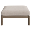 Eleni Square Outdoor Teak Wood Ottoman in Weathered Gray Pebble