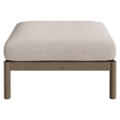 Eleni Square Outdoor Teak Wood Ottoman in Weathered Gray Pebble